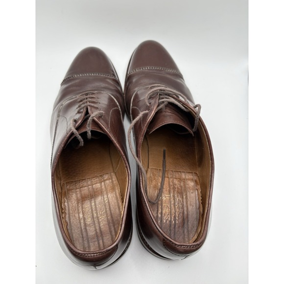 J Crew Leather Cap Toe Dress Oxford shoes Size US 8.5 Brown mens - Picture 5 of 8